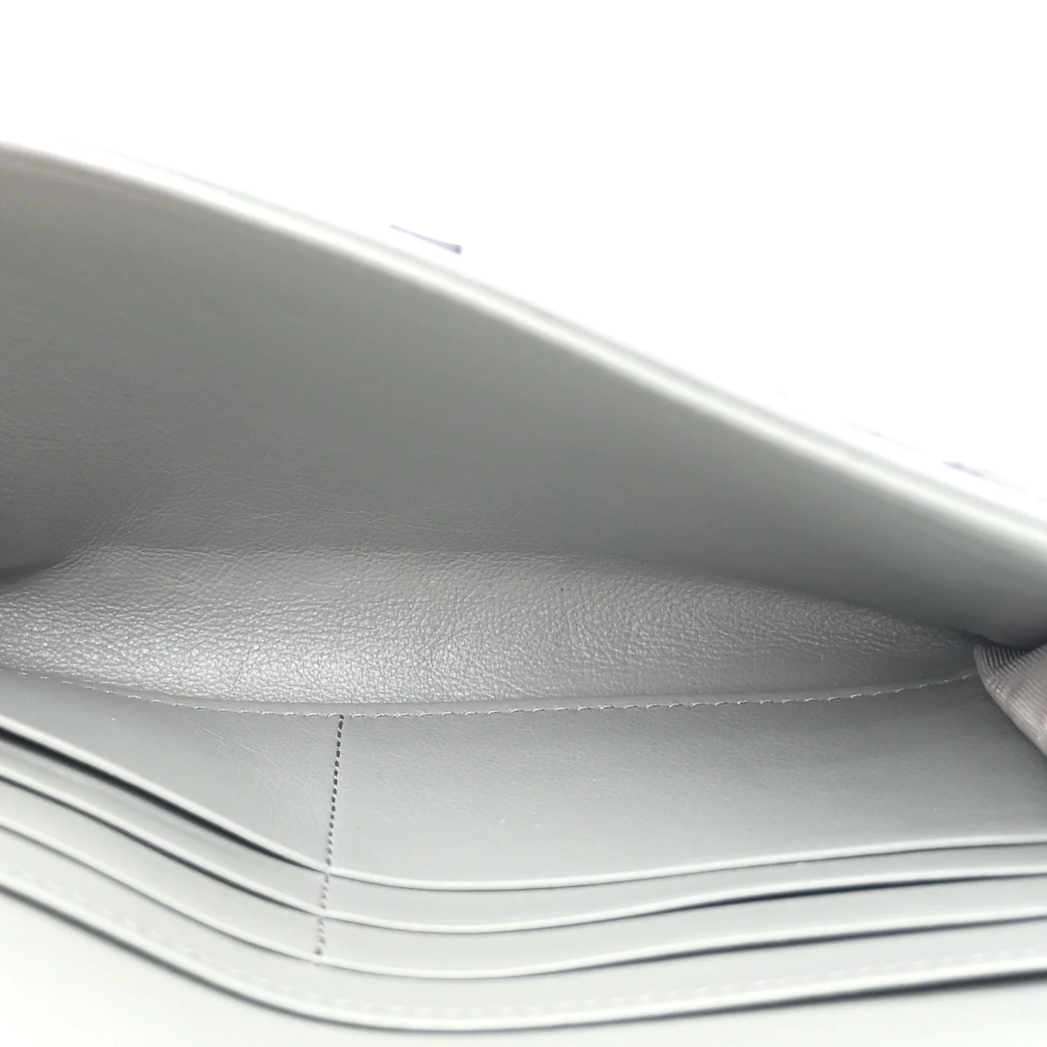 Oblique Saddle Chain Long Wallet Grey - Image 10