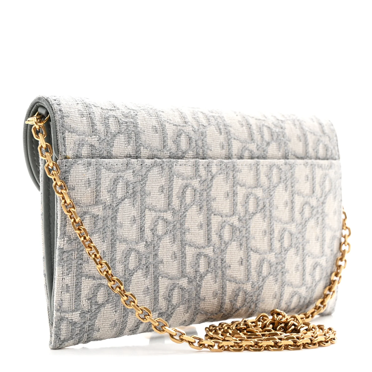 Oblique Saddle Chain Long Wallet Grey - Image 7