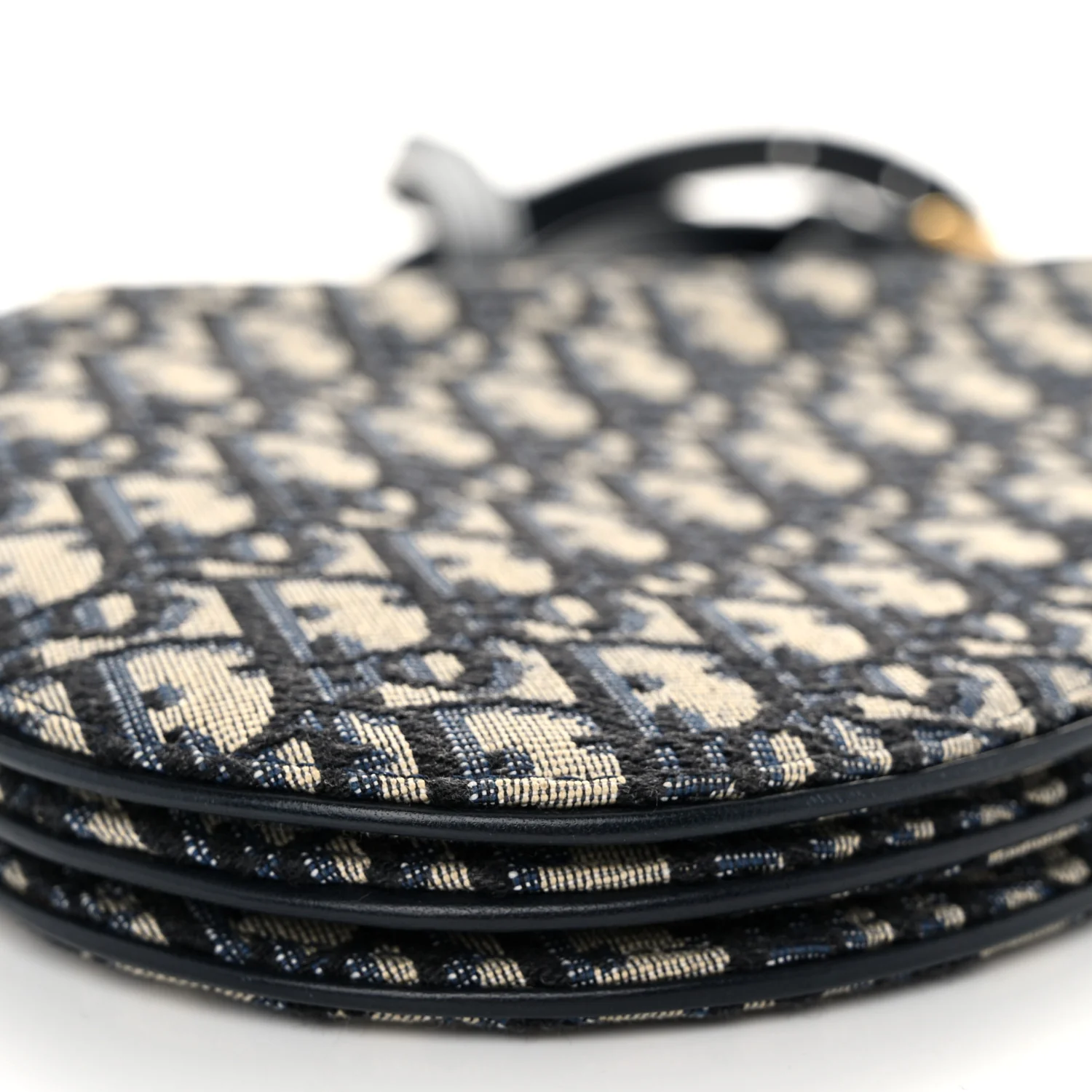 Oblique Saddle Pouch With Strap Navy Blue - Image 10