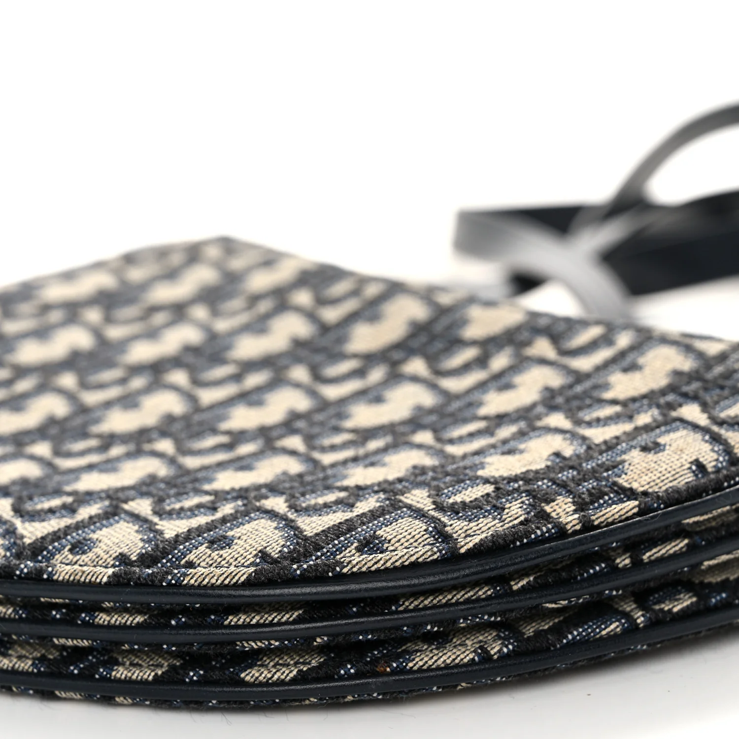Oblique Saddle Pouch With Strap Navy Blue - Image 11