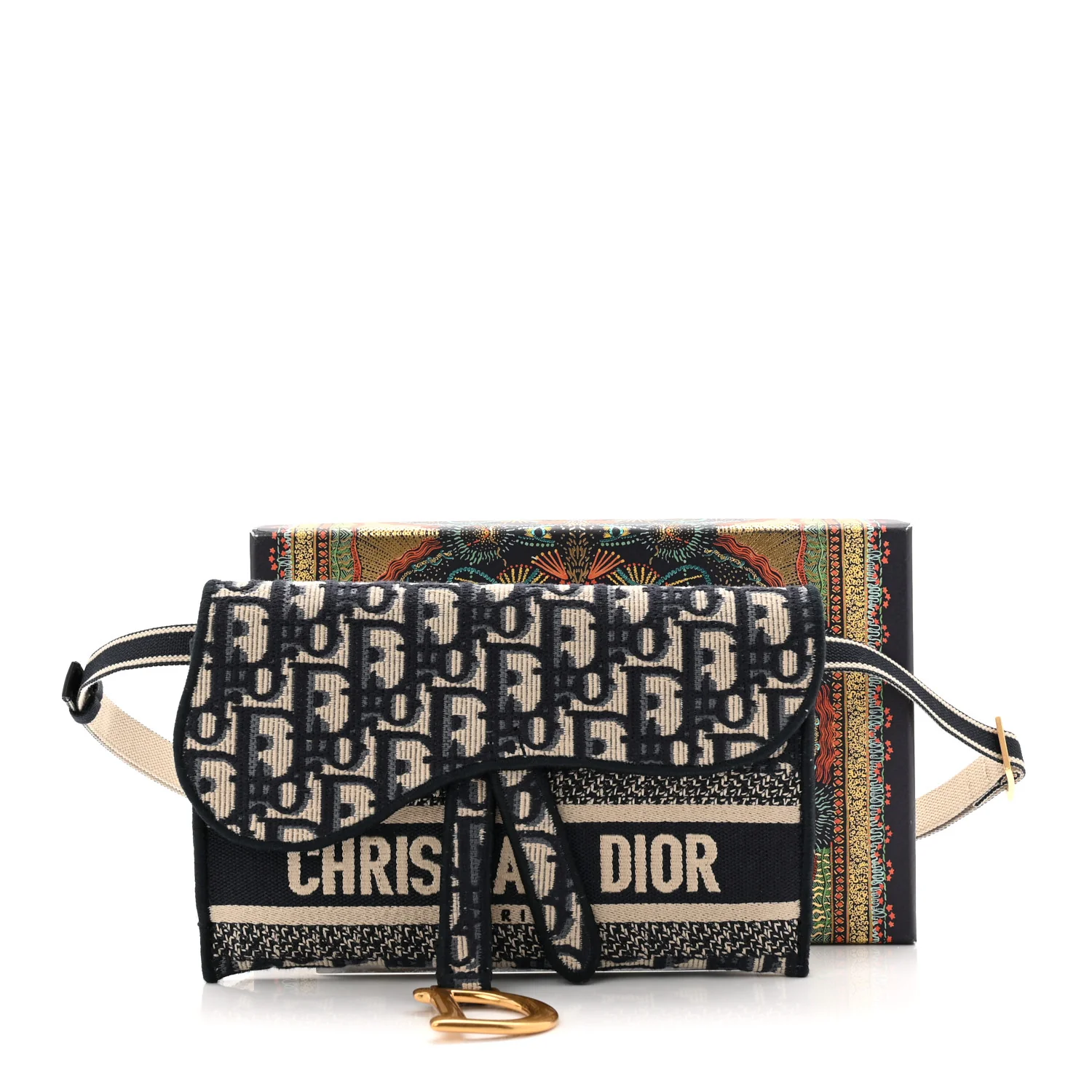 Oblique Slim Saddle Pouch Blue - Image 11