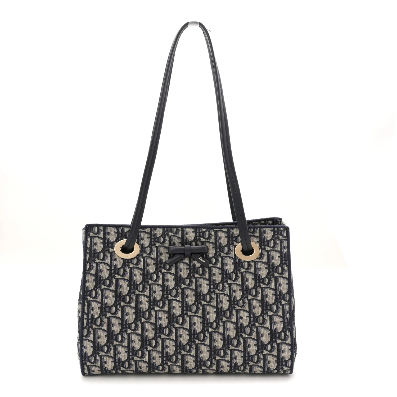 Oblique Small Bow Shopping Tote Blue Multicolor