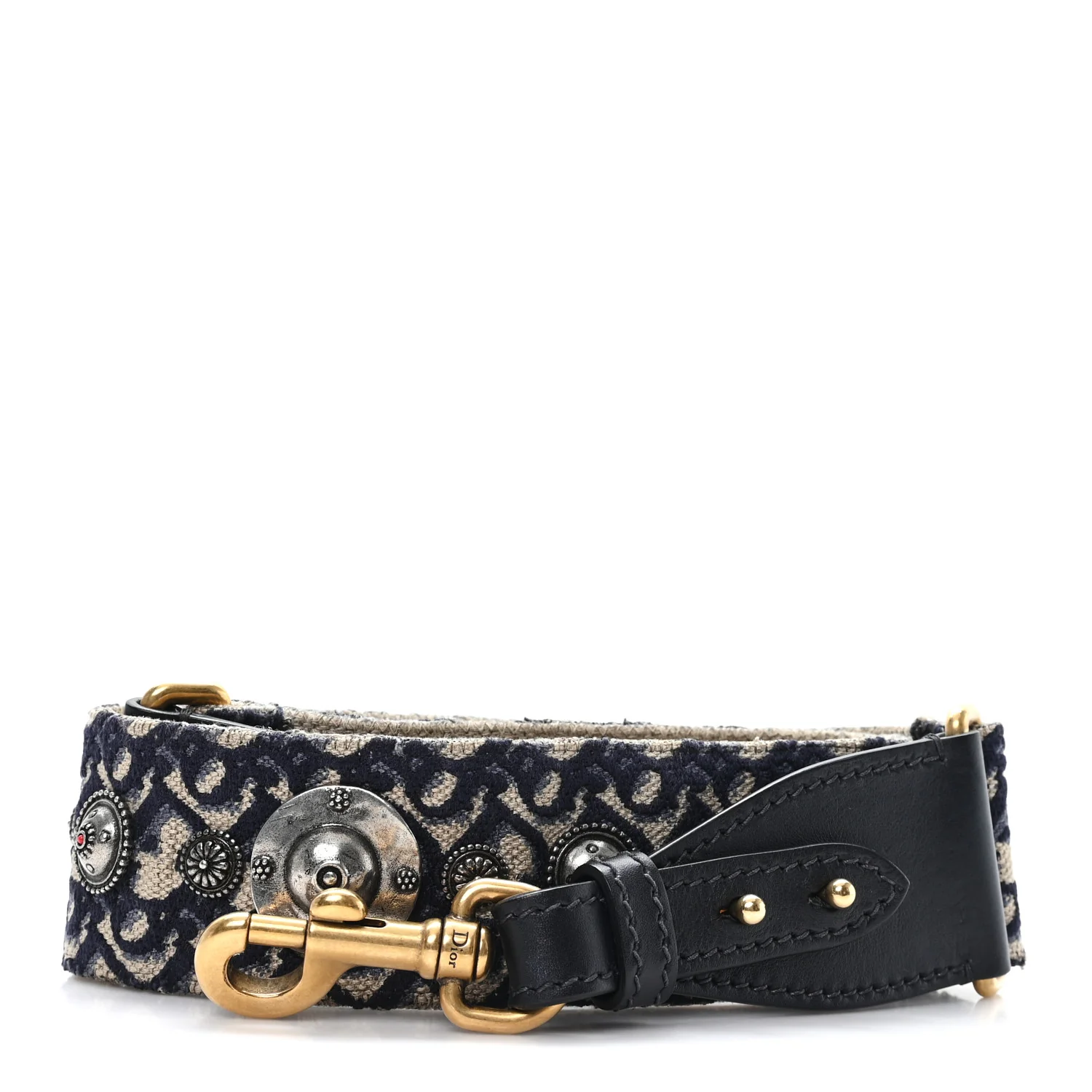 Oblique Studded Shoulder Strap Blue
