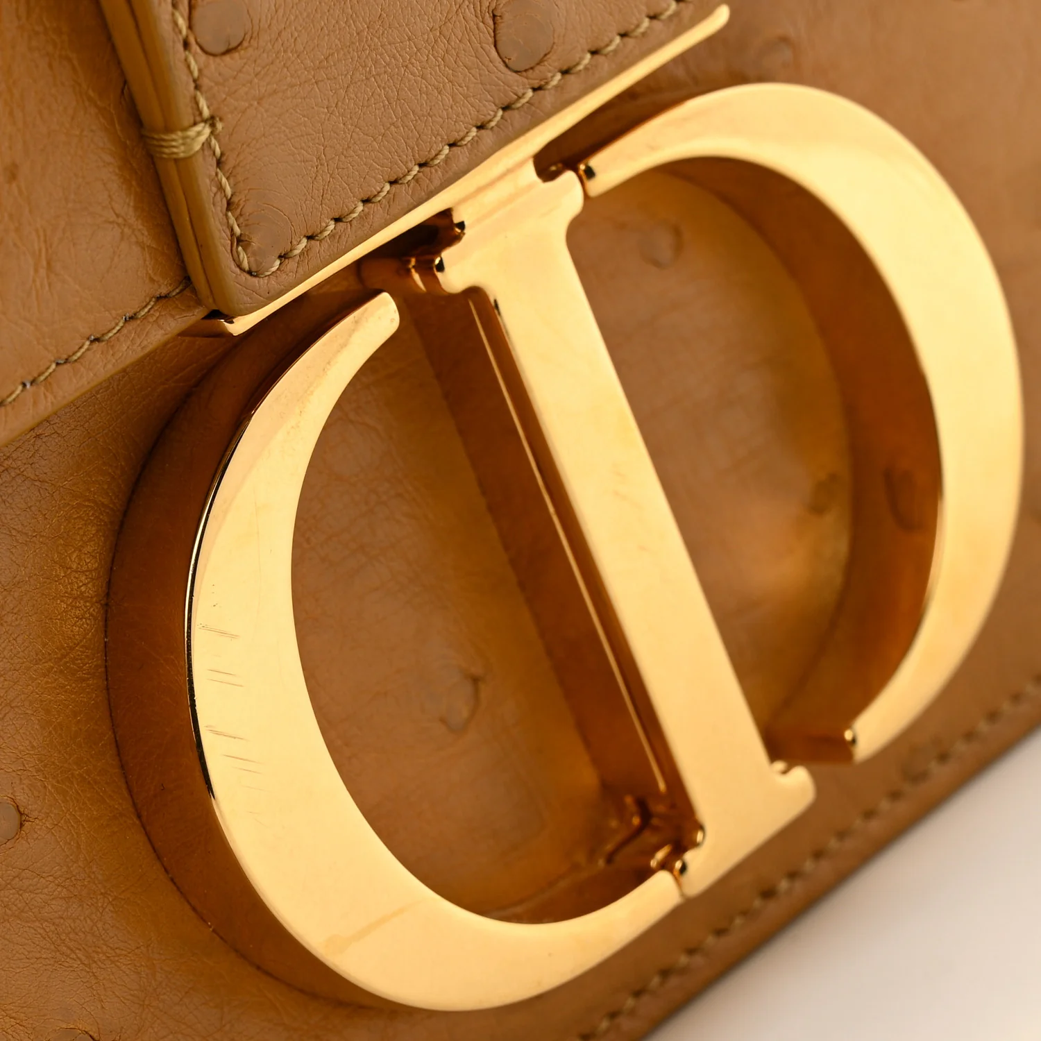 Ostrich 30 Montaigne Flap Bag Brown - Image 10