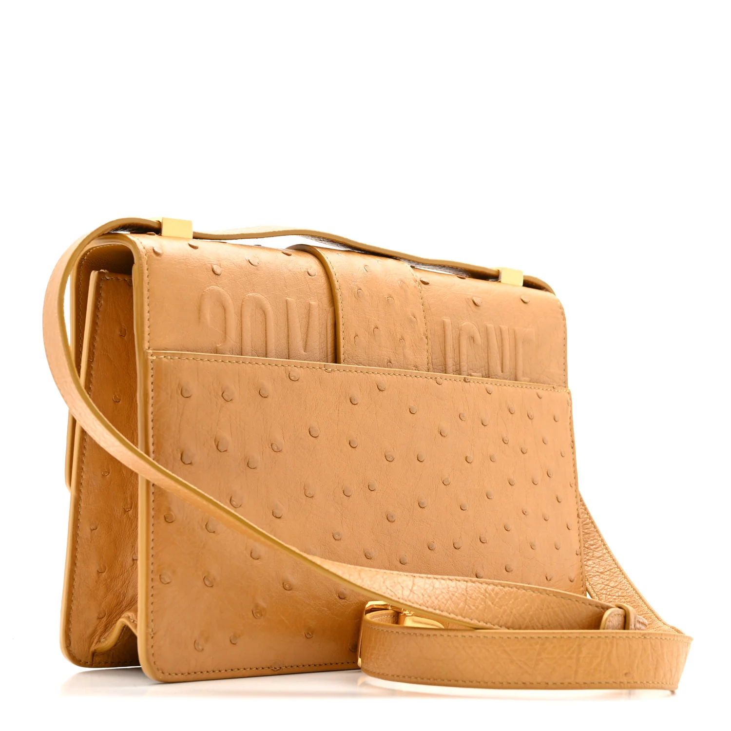 Ostrich 30 Montaigne Flap Bag Brown - Image 2