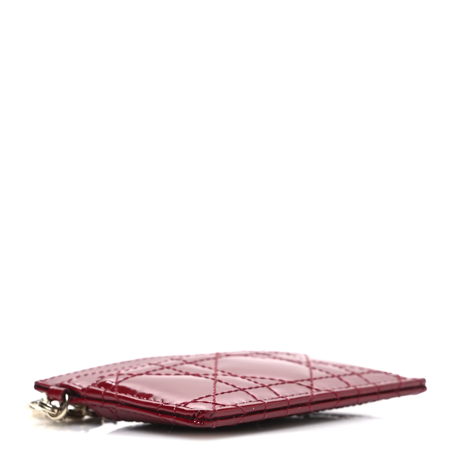 Patent Cannage Lady Dior Card Holder Red - Image 4