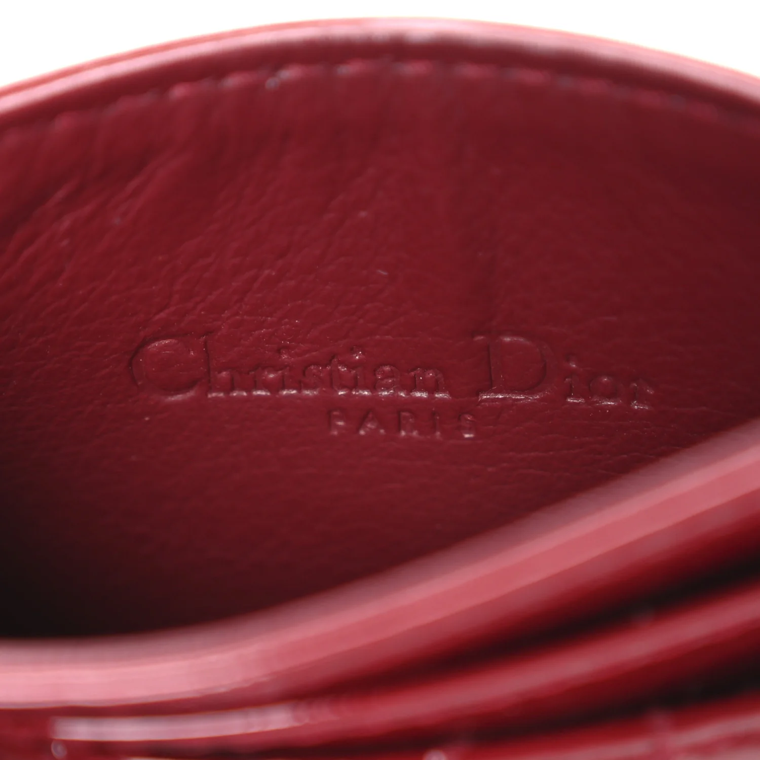 Patent Cannage Lady Dior Card Holder Red - Image 6