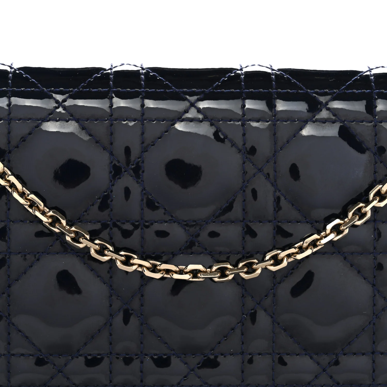 Patent Cannage Lady Dior Clutch Blue - Image 8