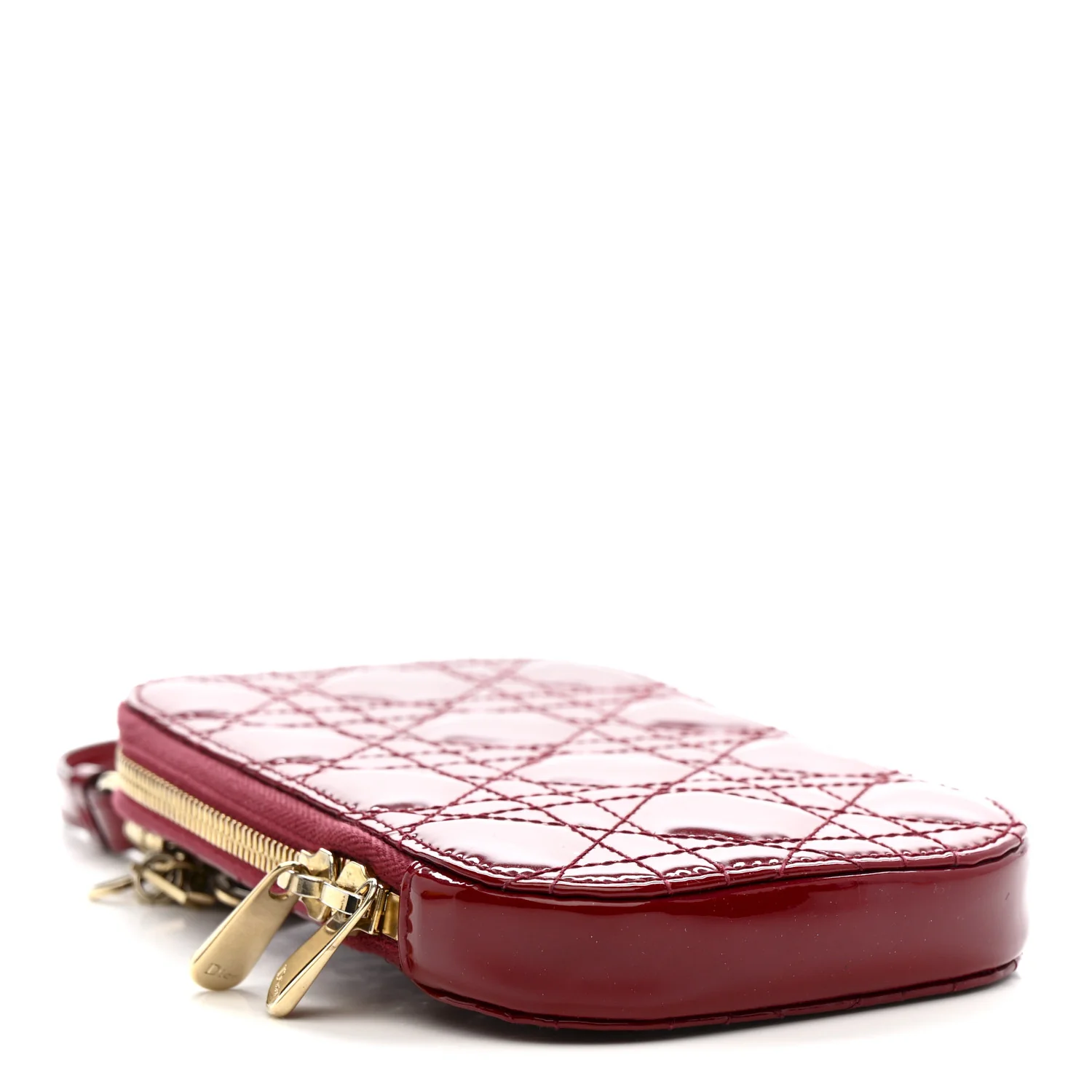 Patent Cannage Lady Dior Phone Holder Red - Image 4