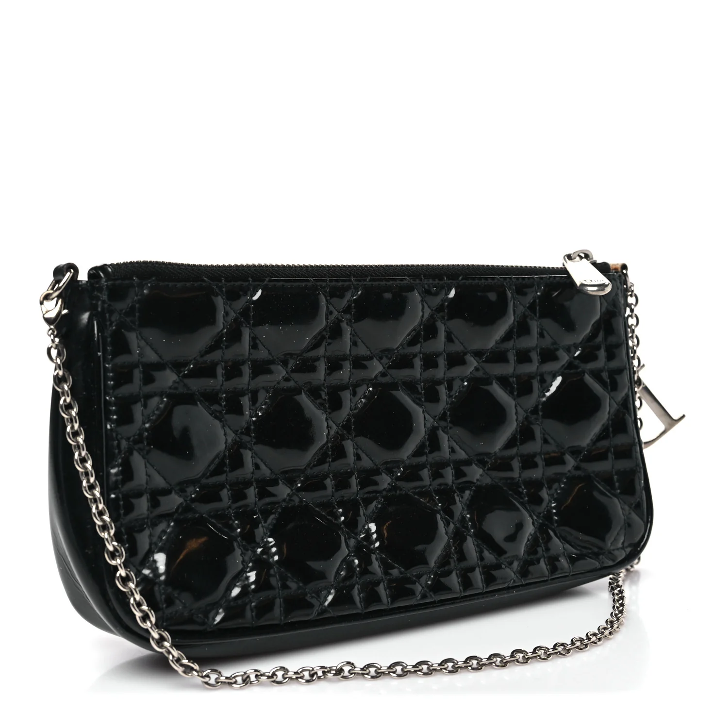 Patent Cannage Lady Dior Pochette Black - Image 3