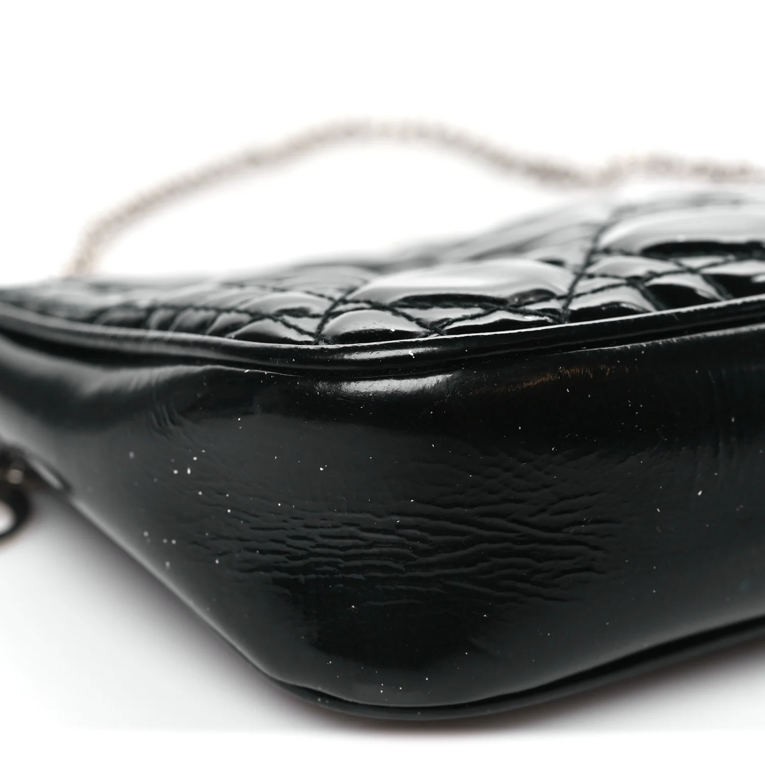 Patent Cannage Lady Dior Pochette Black - Image 9