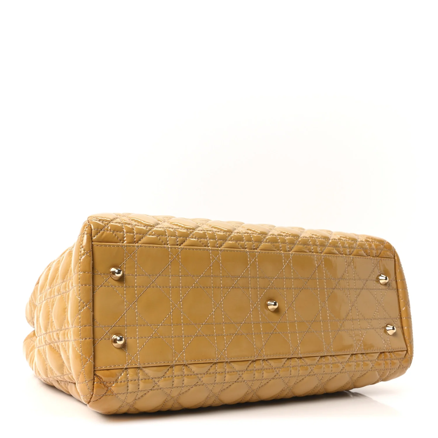 Patent Cannage Large Dior Soft Shopping Tote Beige - Image 4
