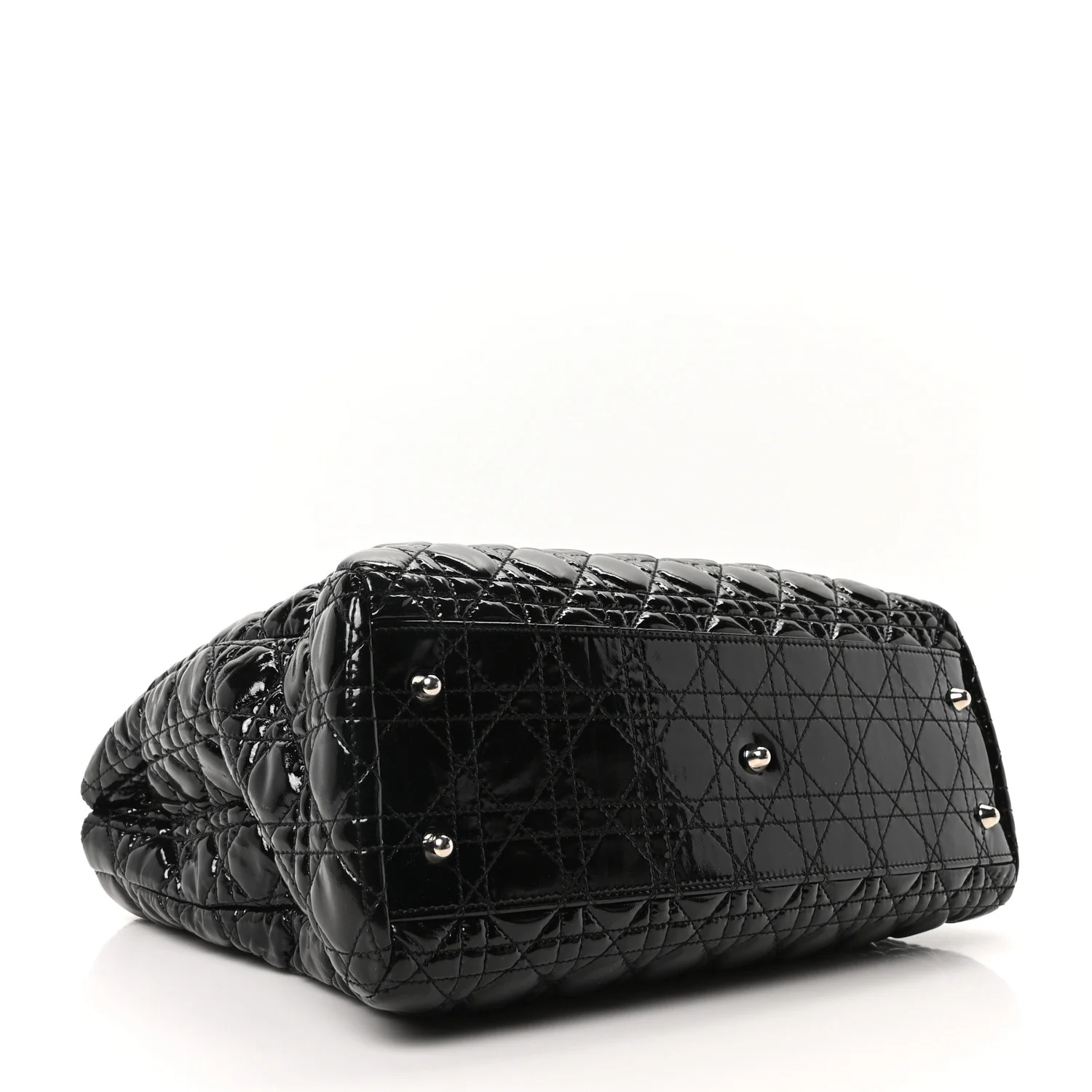 Patent Cannage Large Dior Soft Shopping Tote Black - Image 4