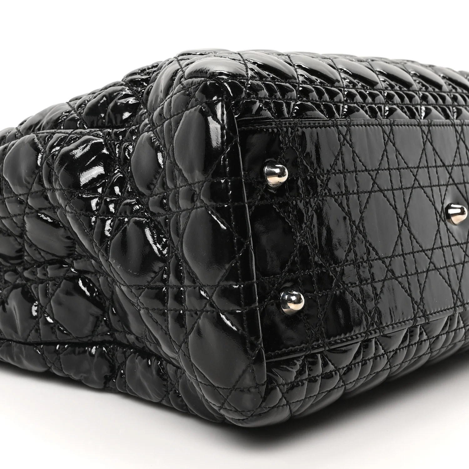 Patent Cannage Large Dior Soft Shopping Tote Black - Image 9
