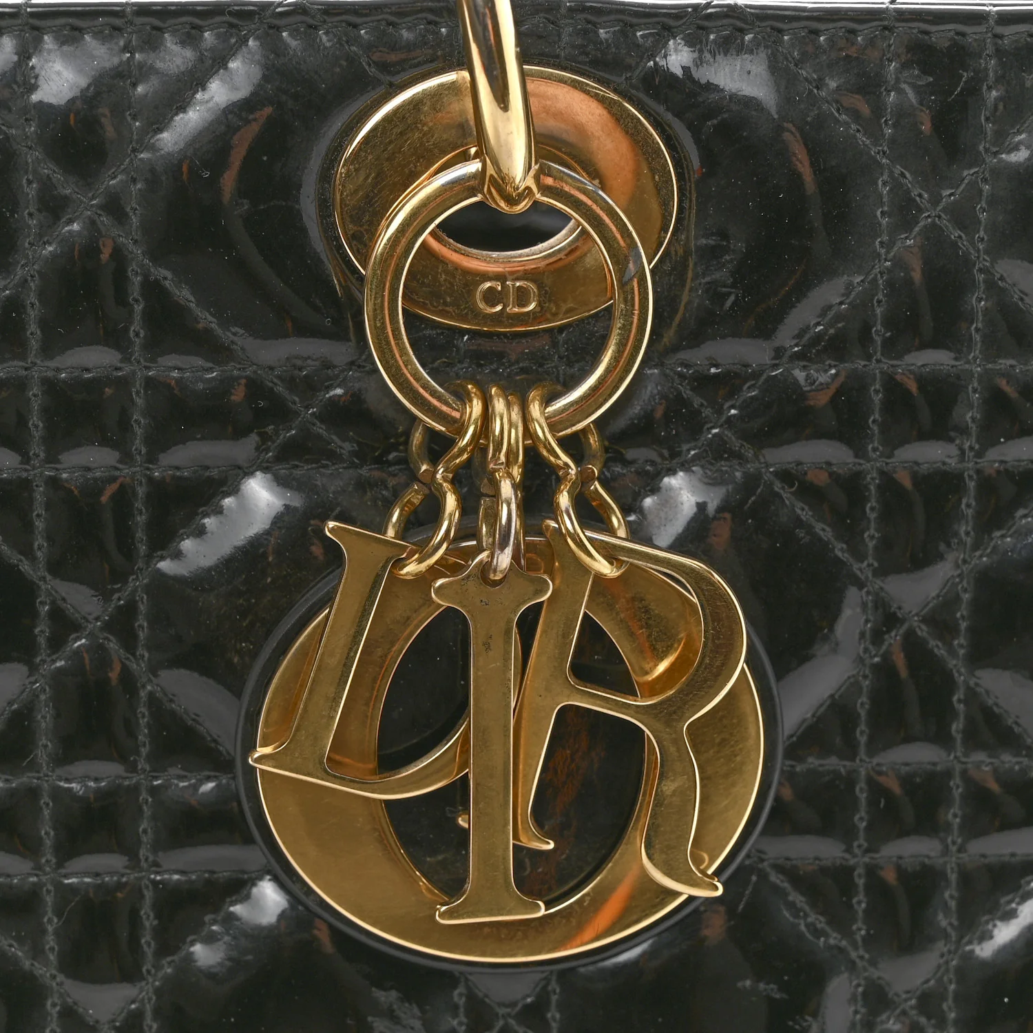 Patent Cannage Large Lady Dior Black - Image 12