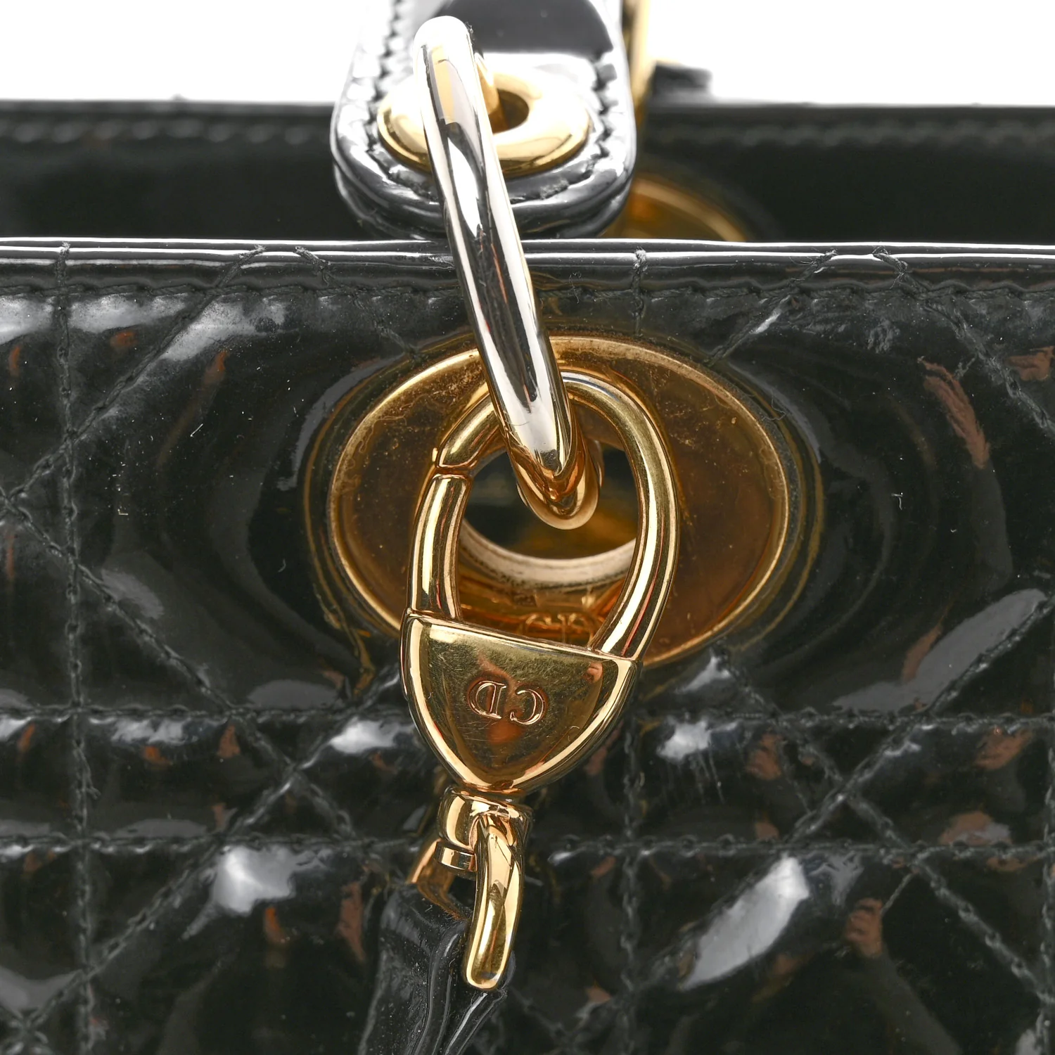 Patent Cannage Large Lady Dior Black - Image 15