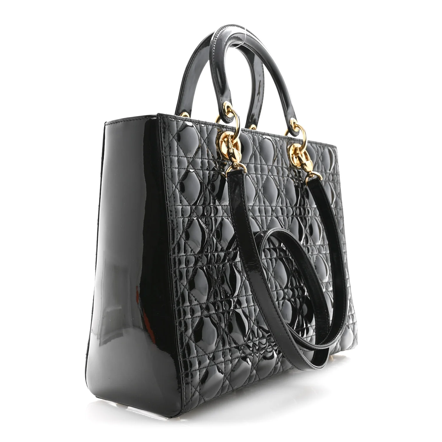 Patent Cannage Large Lady Dior Black - Image 3
