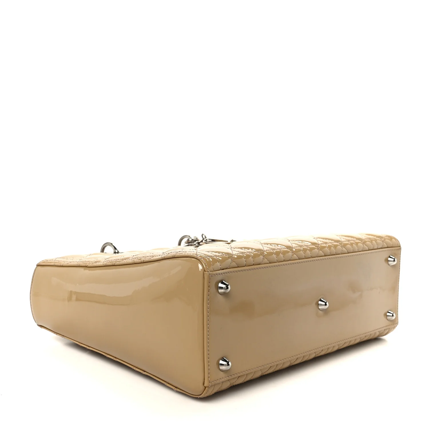 Patent Cannage Large Lady Dior Dark Beige - Image 4