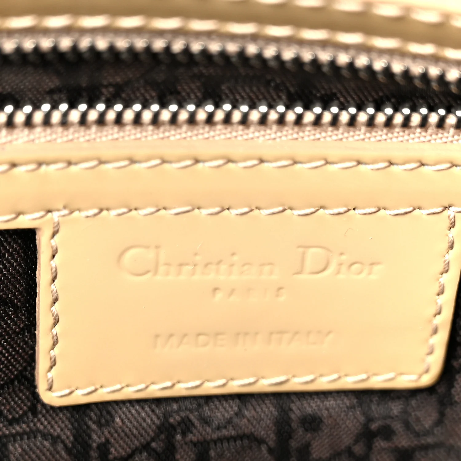 Patent Cannage Large Lady Dior Dark Beige - Image 6