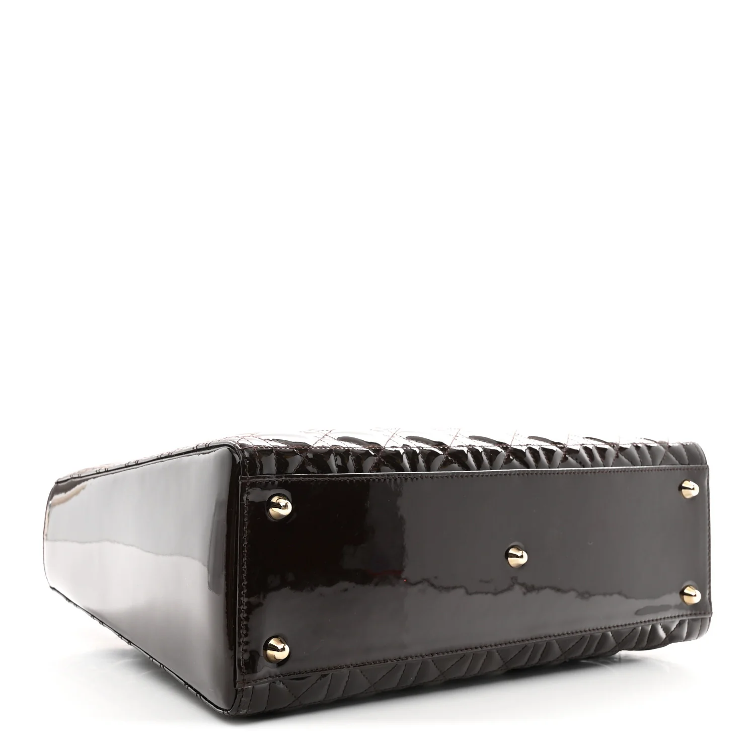 Patent Cannage Large Lady Dior Dark Brown - Image 4