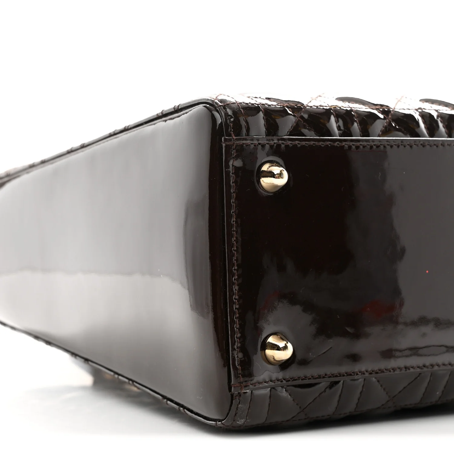 Patent Cannage Large Lady Dior Dark Brown - Image 9
