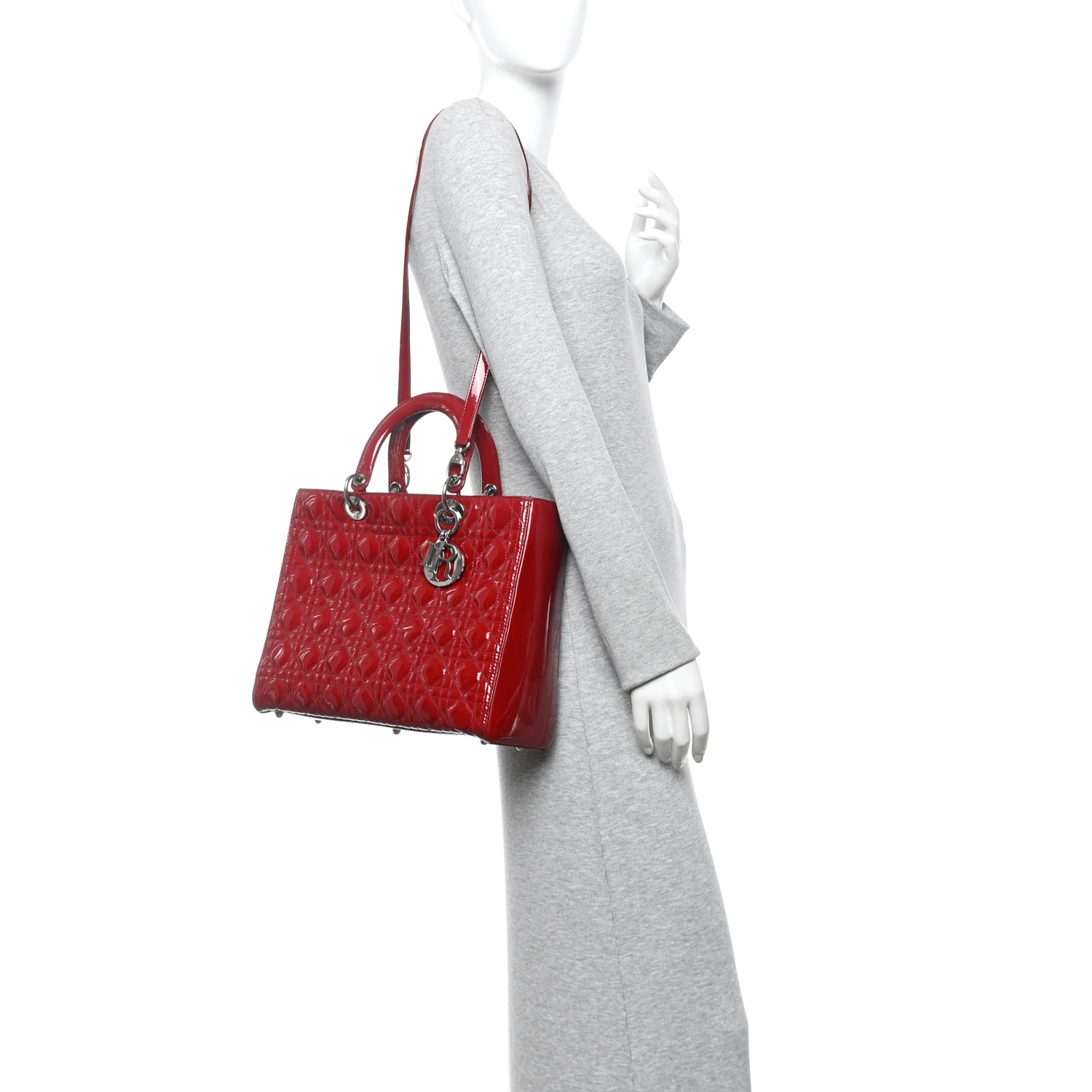 Patent Cannage Large Lady Dior Red - Image 2