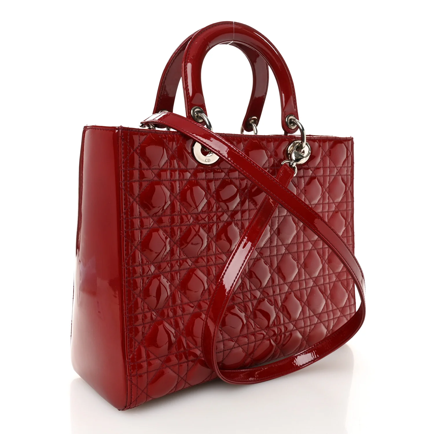 Patent Cannage Large Lady Dior Red - Image 3
