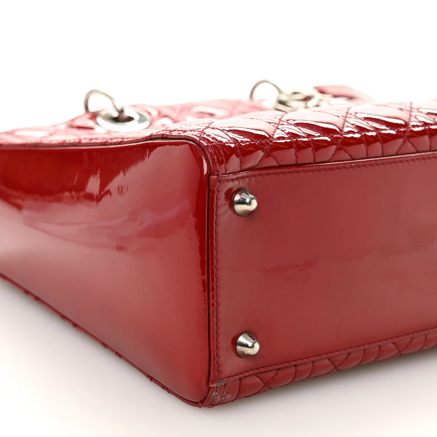 Patent Cannage Large Lady Dior Red - Image 9