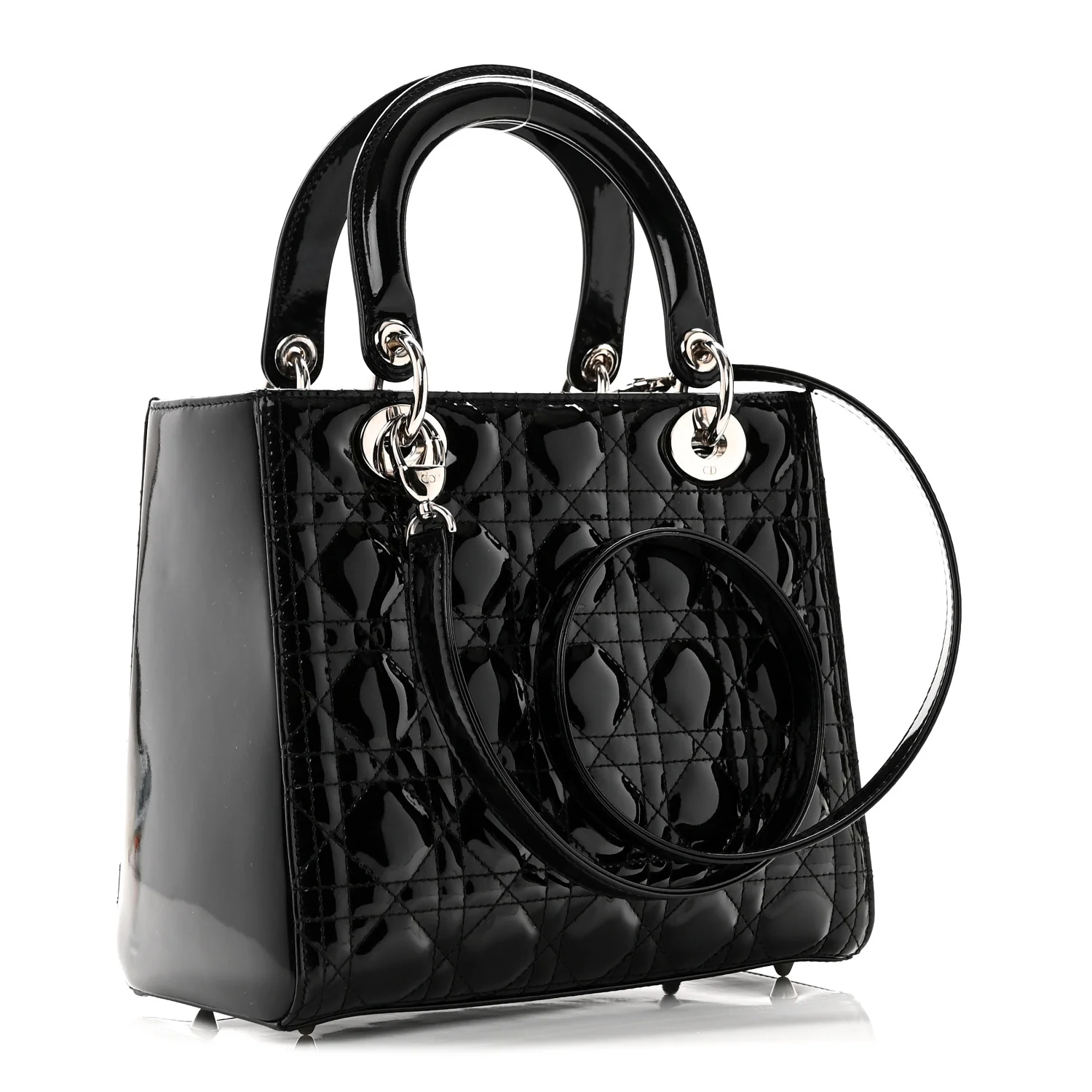 Patent Cannage Medium Lady Dior Black - Image 3