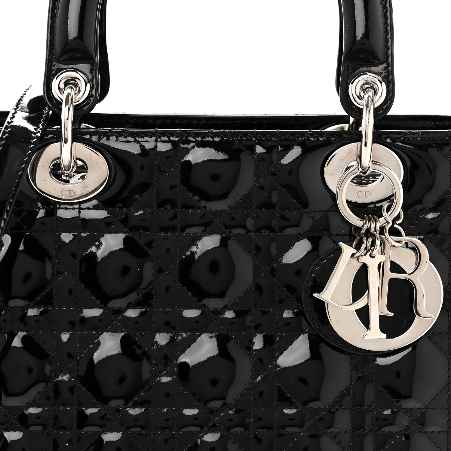 Patent Cannage Medium Lady Dior Black - Image 8