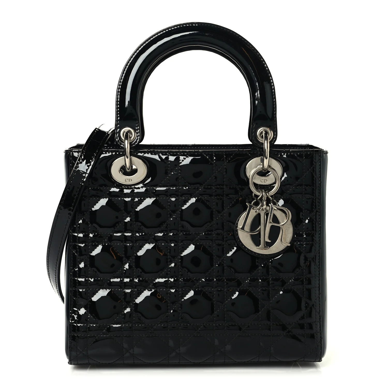 Patent Cannage Medium Lady Dior Black