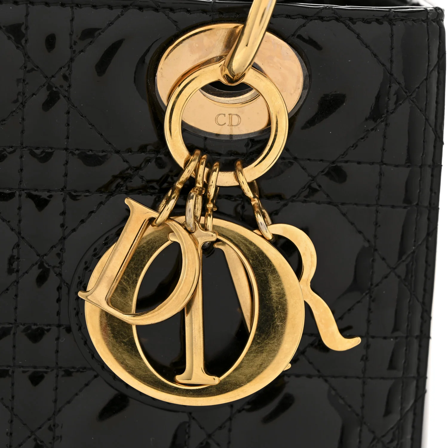 Patent Cannage Medium Lady Dior Black - Image 12