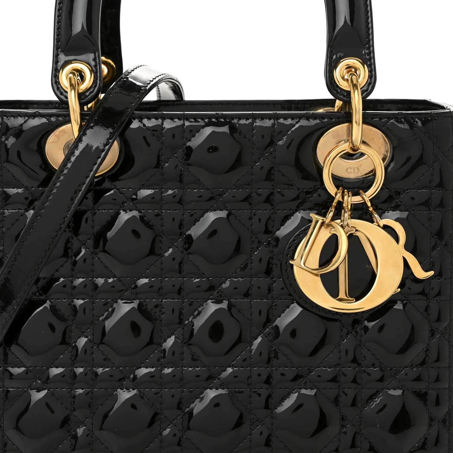 Patent Cannage Medium Lady Dior Black - Image 8