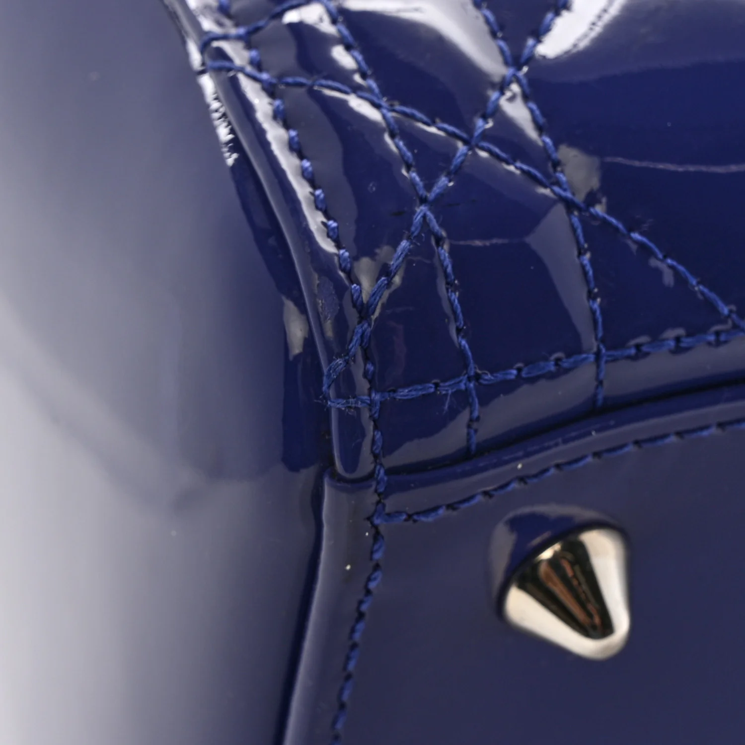 Patent Cannage Medium Lady Dior Blue - Image 14