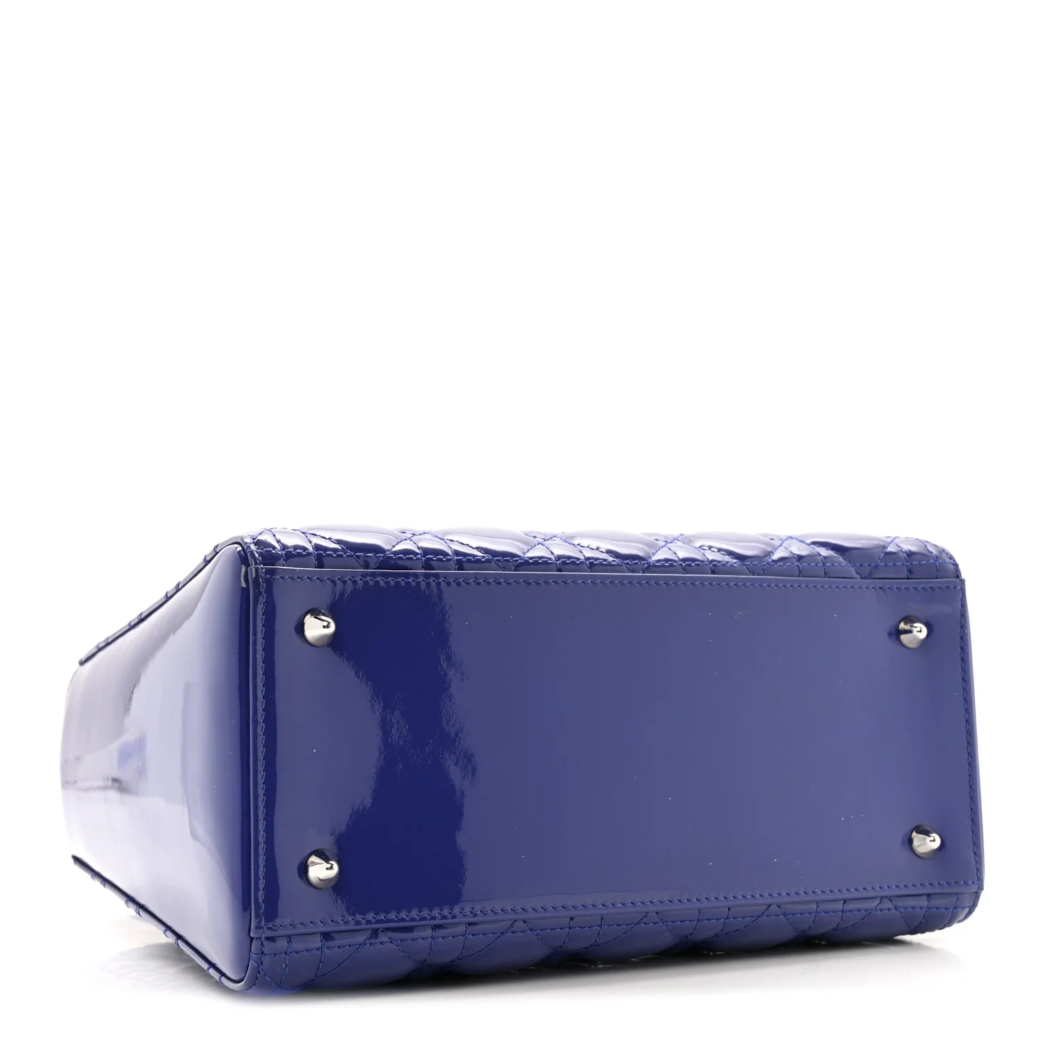 Patent Cannage Medium Lady Dior Blue - Image 4