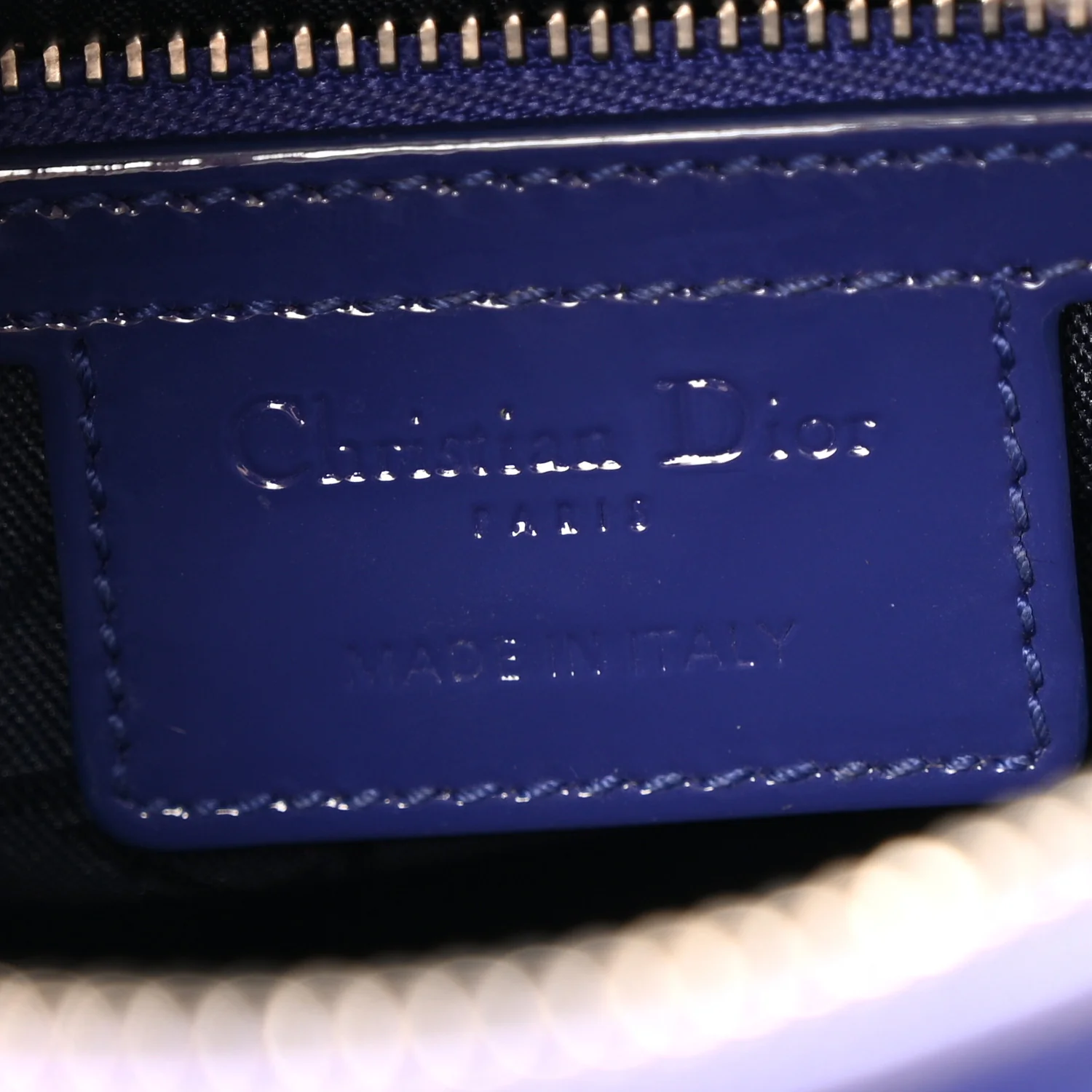 Patent Cannage Medium Lady Dior Blue - Image 6