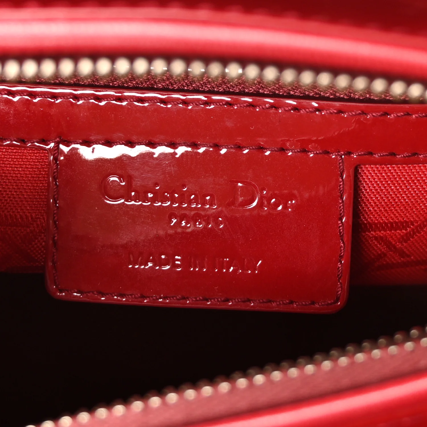 Patent Cannage Medium Lady Dior Burgundy Red - Image 11