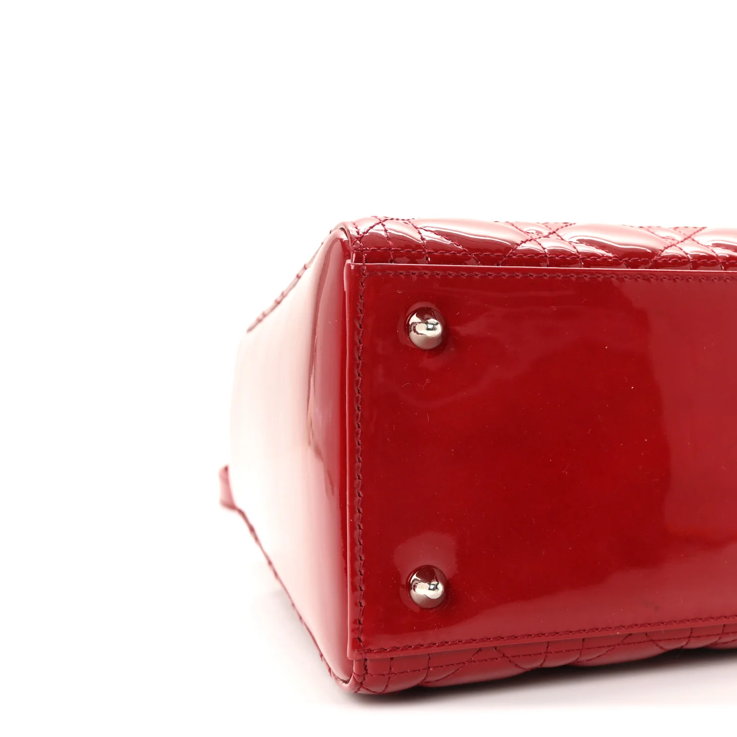 Patent Cannage Medium Lady Dior Burgundy Red - Image 15