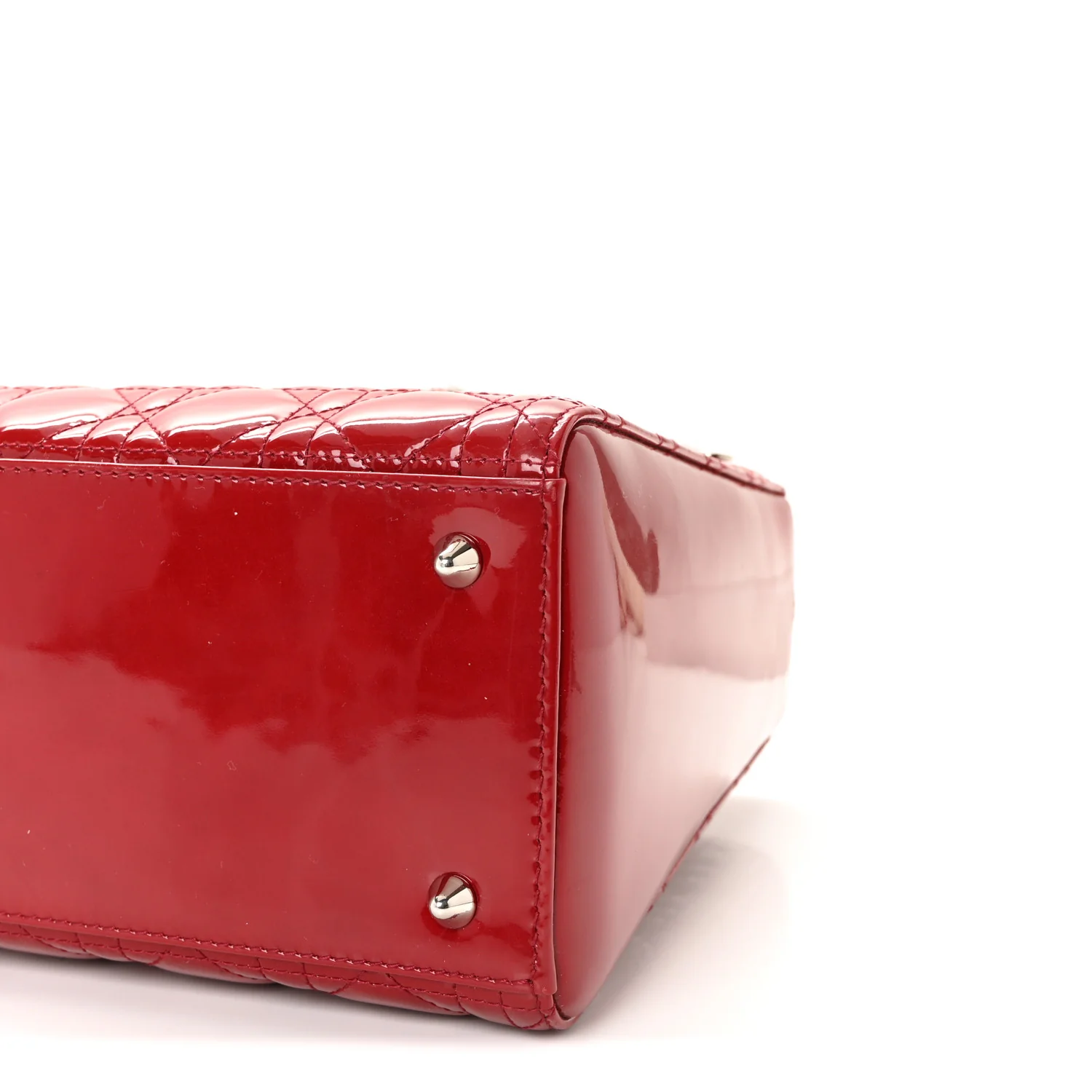 Patent Cannage Medium Lady Dior Burgundy Red - Image 17