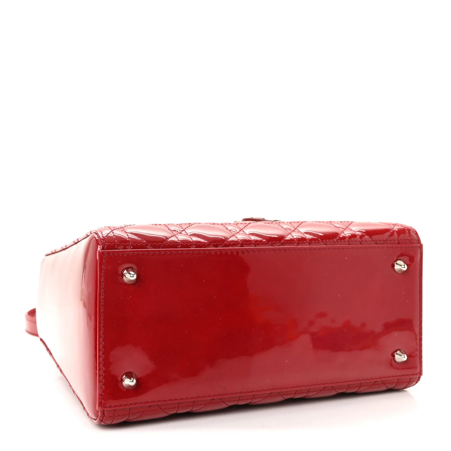 Patent Cannage Medium Lady Dior Burgundy Red - Image 6
