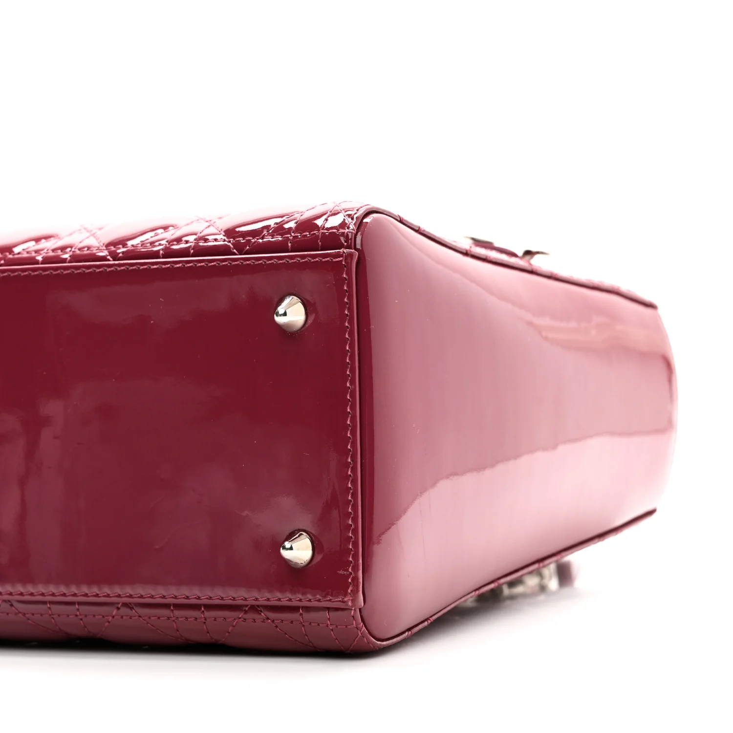 Patent Cannage Medium Lady Dior Dark Pink - Image 10