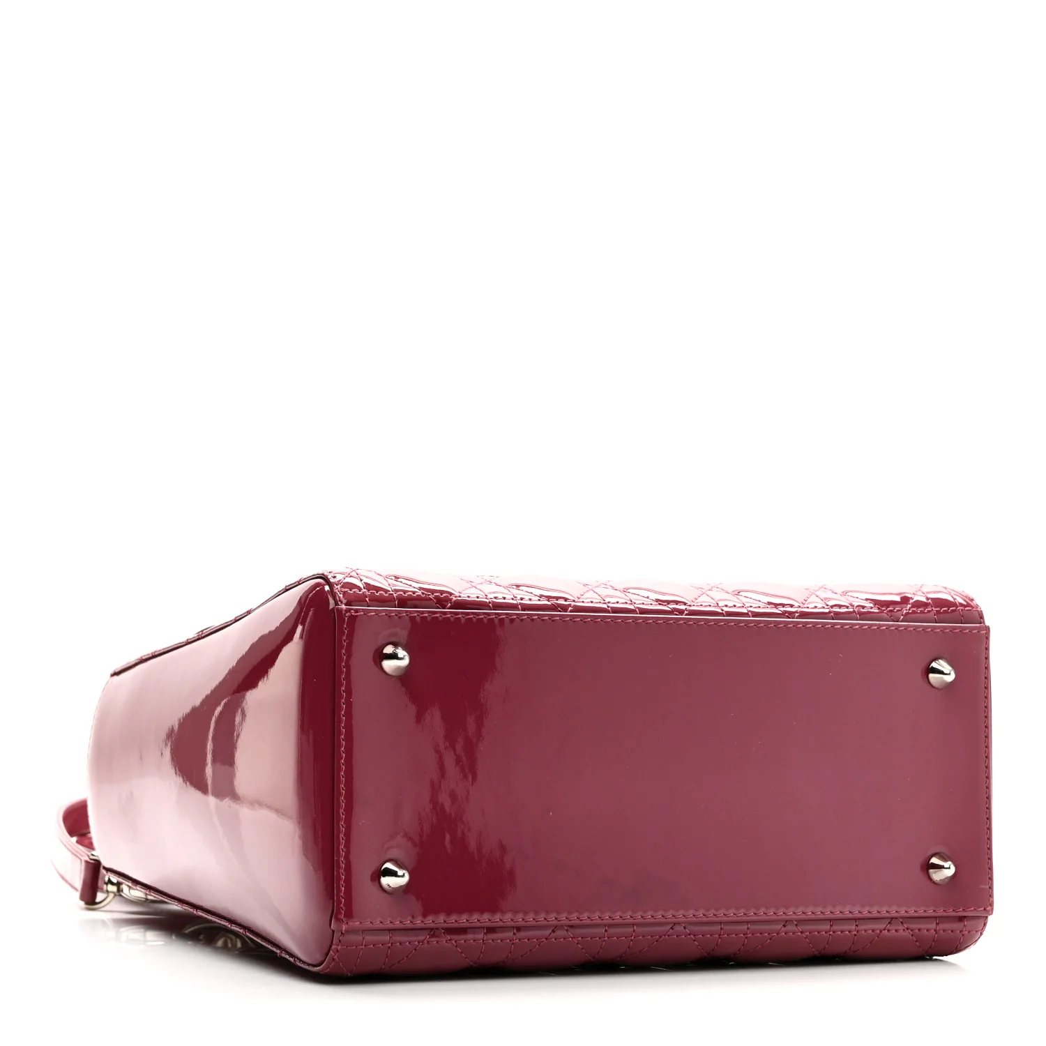 Patent Cannage Medium Lady Dior Dark Pink - Image 4