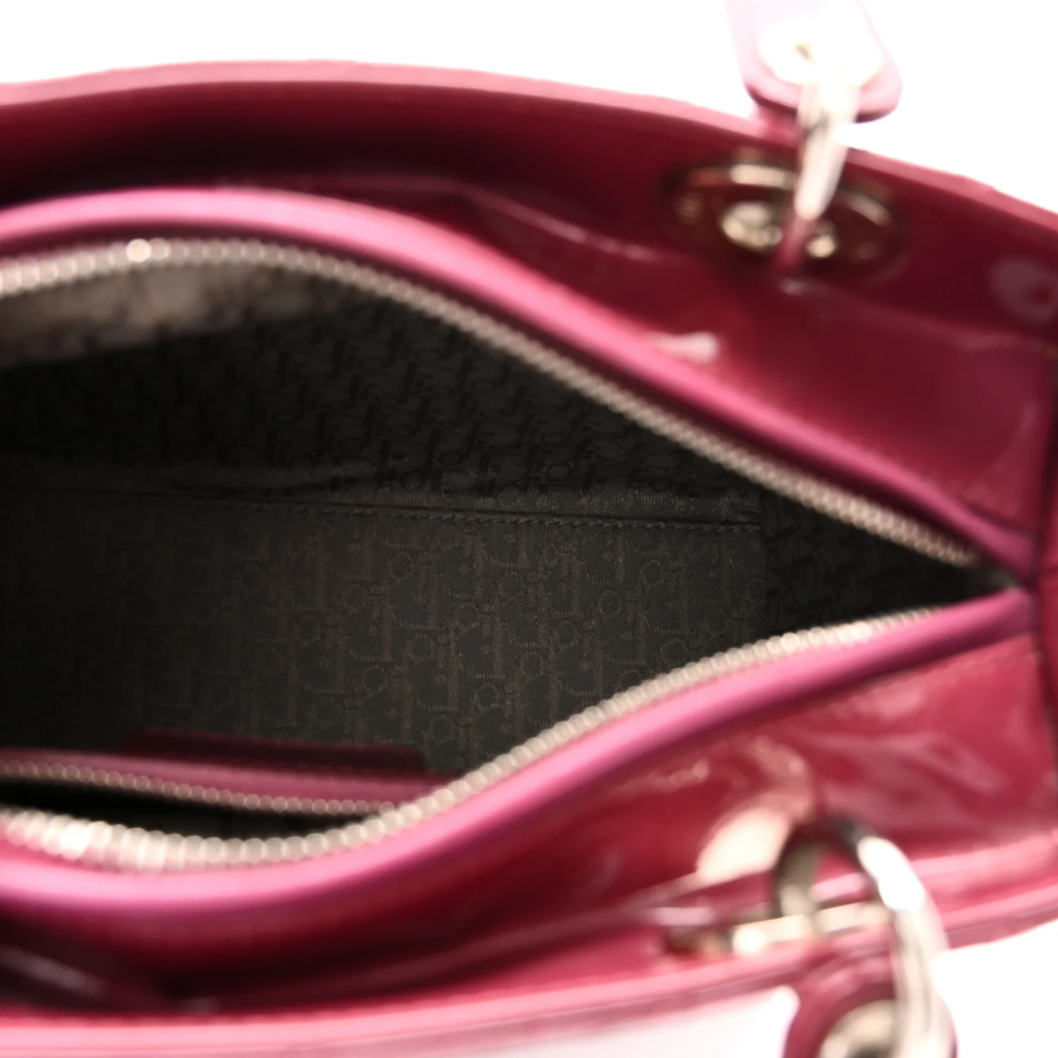 Patent Cannage Medium Lady Dior Dark Pink - Image 5