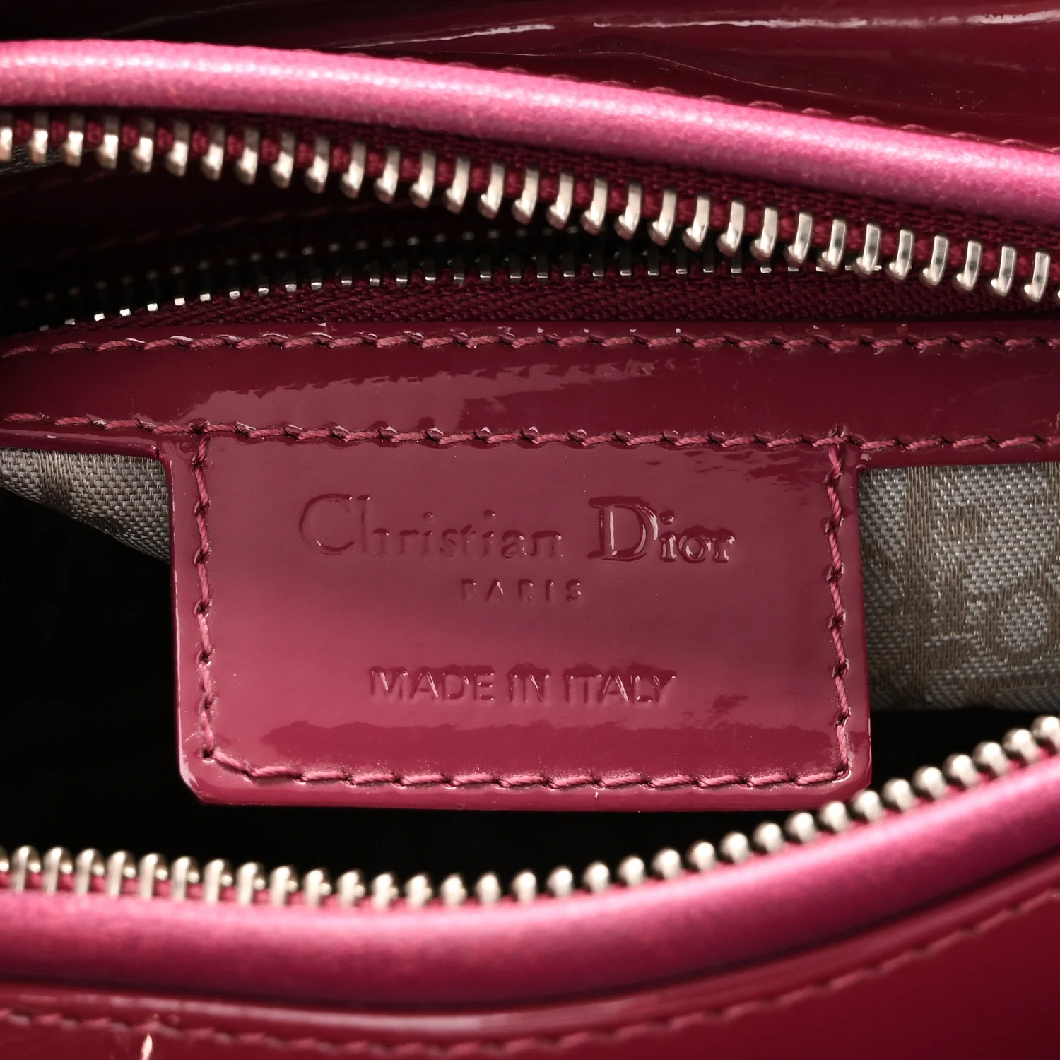 Patent Cannage Medium Lady Dior Dark Pink - Image 6