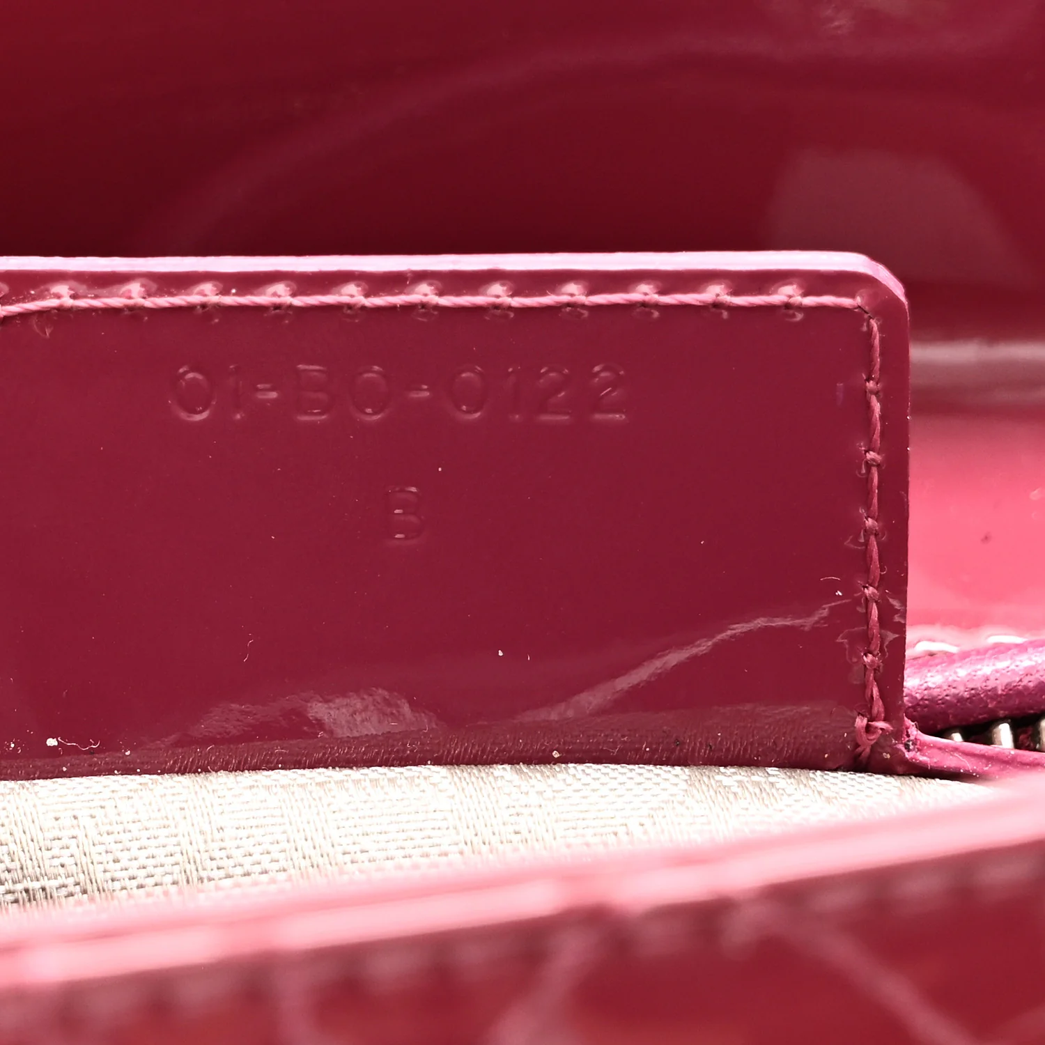 Patent Cannage Medium Lady Dior Dark Pink - Image 7
