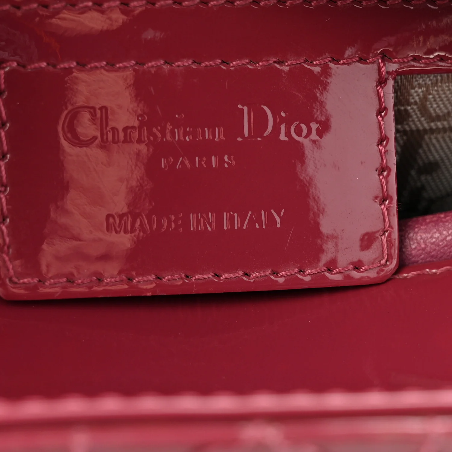 Patent Cannage Medium Lady Dior Dark Pink - Image 6