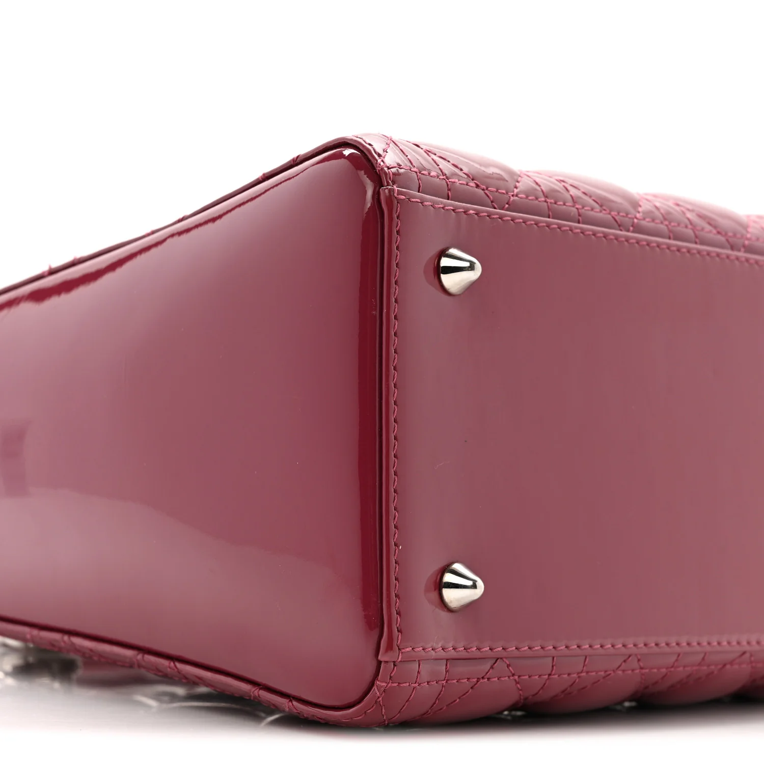 Patent Cannage Medium Lady Dior Dark Pink - Image 9