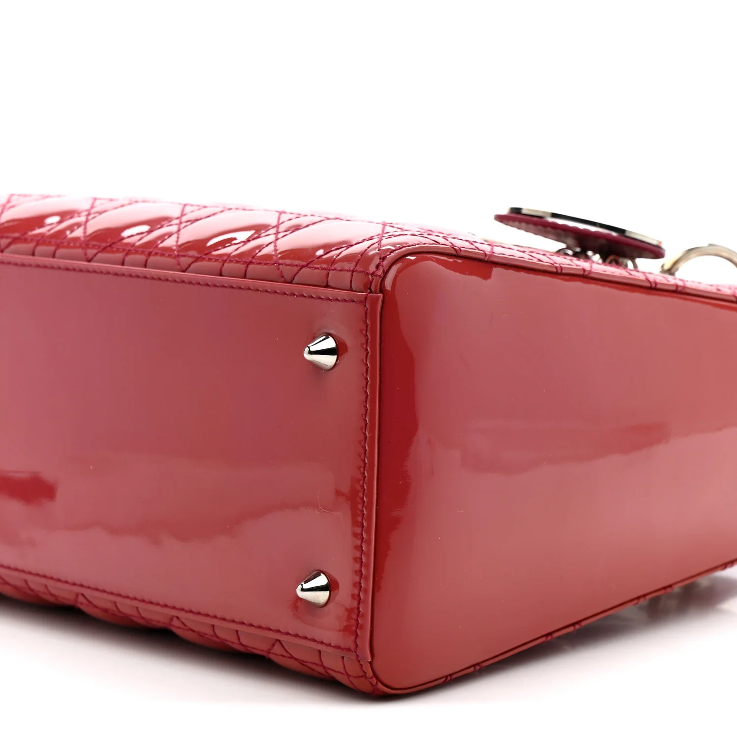 Patent Cannage Medium Lady Dior Dark Pink - Image 10