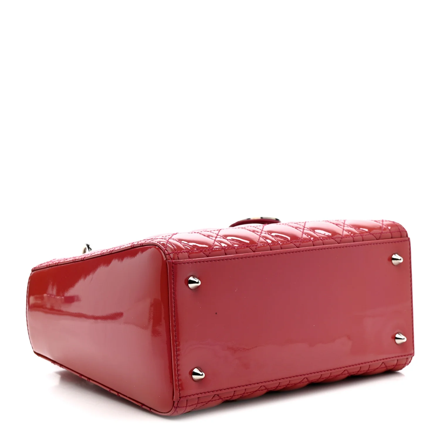 Patent Cannage Medium Lady Dior Dark Pink - Image 4