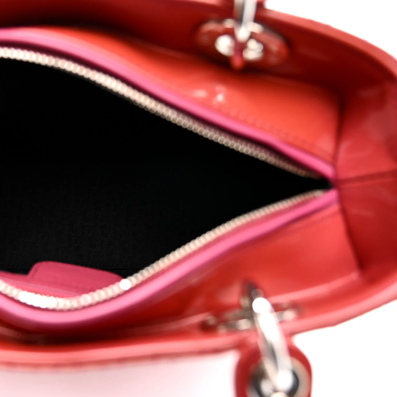 Patent Cannage Medium Lady Dior Dark Pink - Image 5